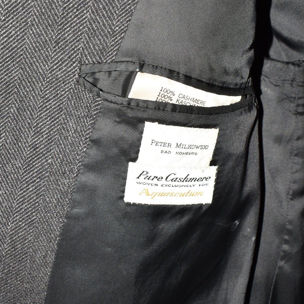 Anthracite Herringbone Coat made of Cashmere (EU 48)