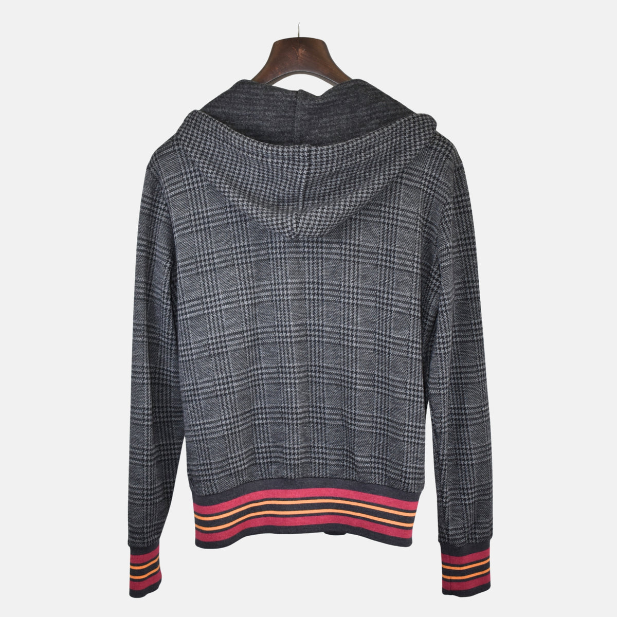 Multicoloured Hooded Jacket made of Wool (L)