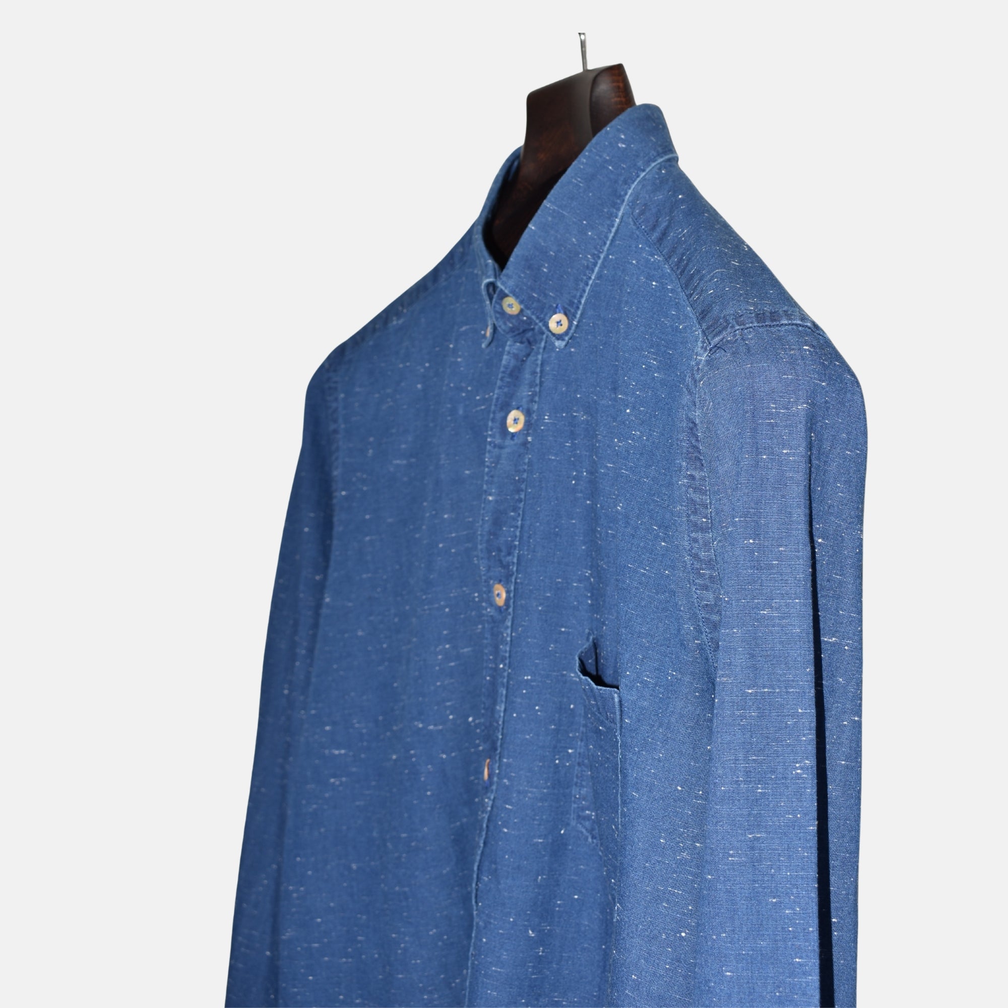 Blue Patterned Shirt made of Cotton (M)