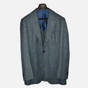 Green/Blue Checkered Blazer made of Wool (EU 52L)
