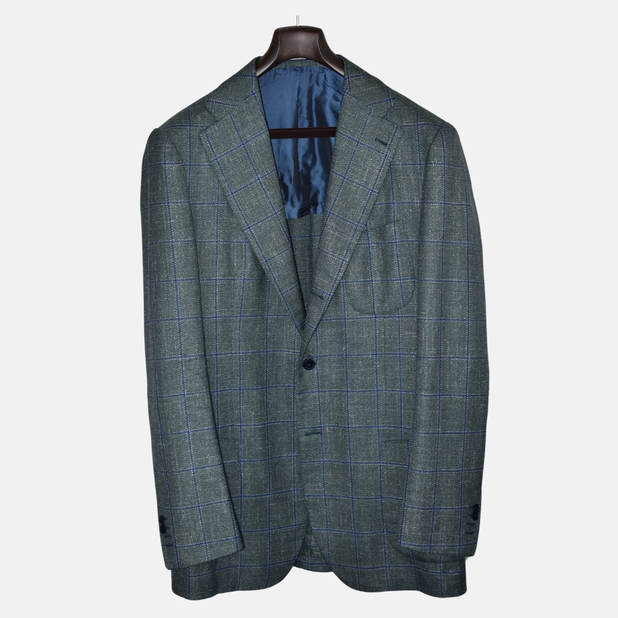 Green/Blue Checkered Blazer made of Wool (bespoke)