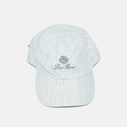 Light Khaki Striped Cap made of Cotton (S)