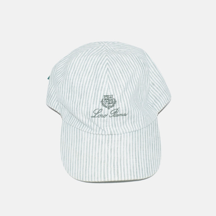 Light Khaki Striped Cap made of Cotton (S)