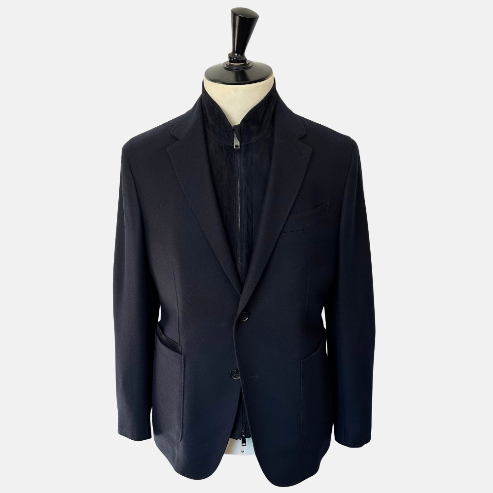 Navy Blazer with removabel Vest made of Wool/Cashmere (EU 50)