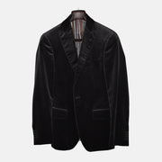 Charcoal Patterned Velvet Blazer made of Cotton (EU 48)