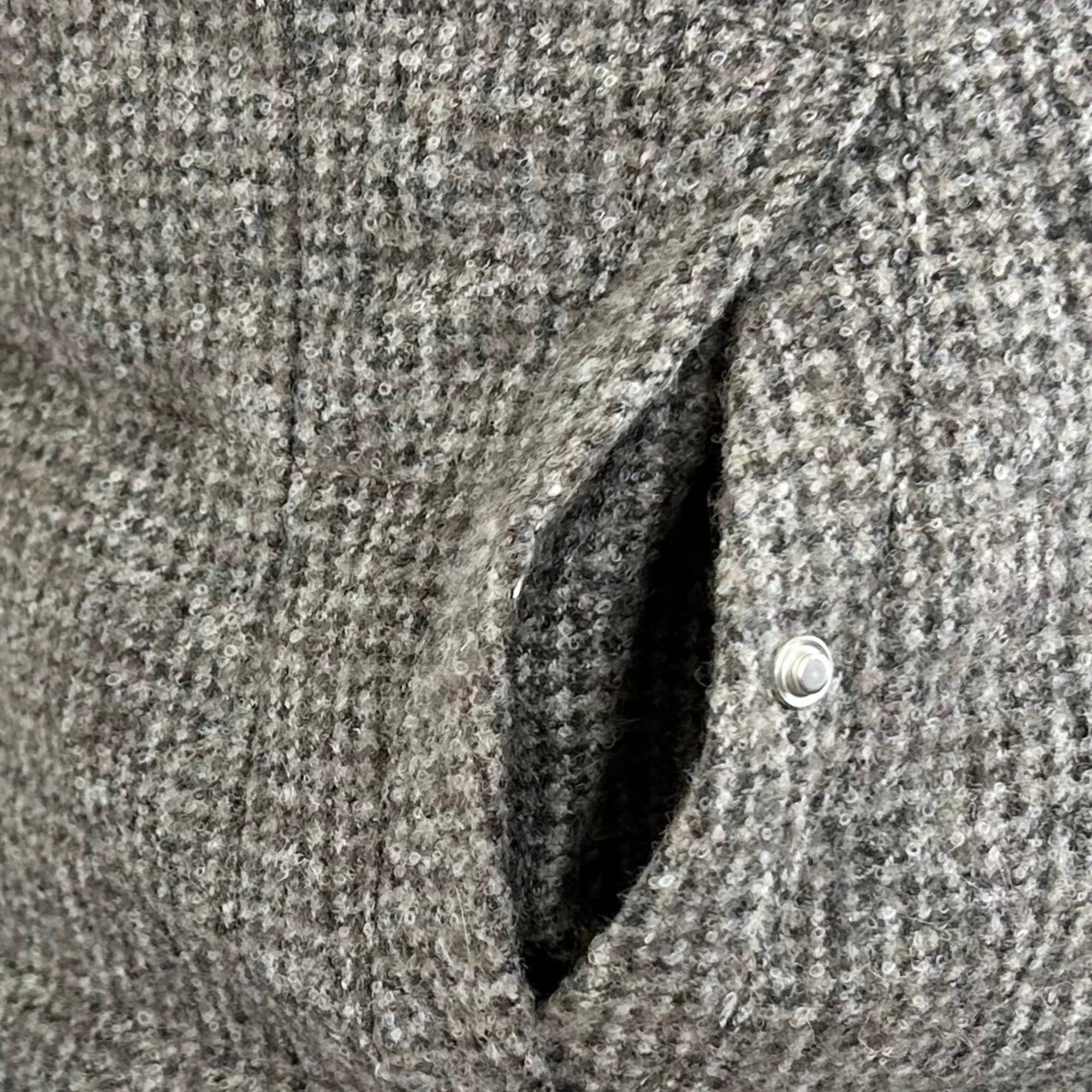 Gray Patterned/Navy Reversible Down Vest made of Wool/Alpaca/Polyamide/Cashmere (M)