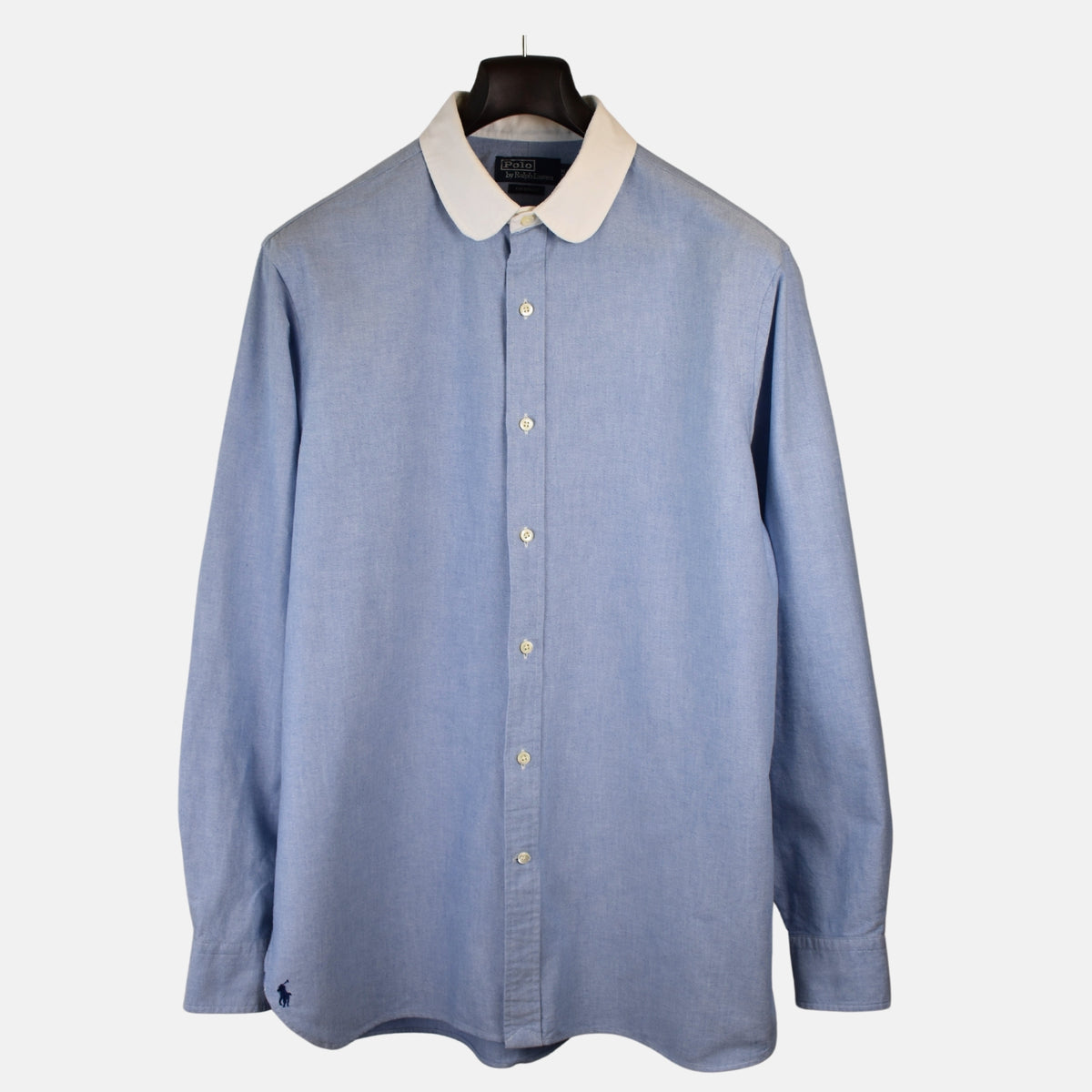 Blaues Hemd mit weißem Kragen aus Baumwolle (XL)