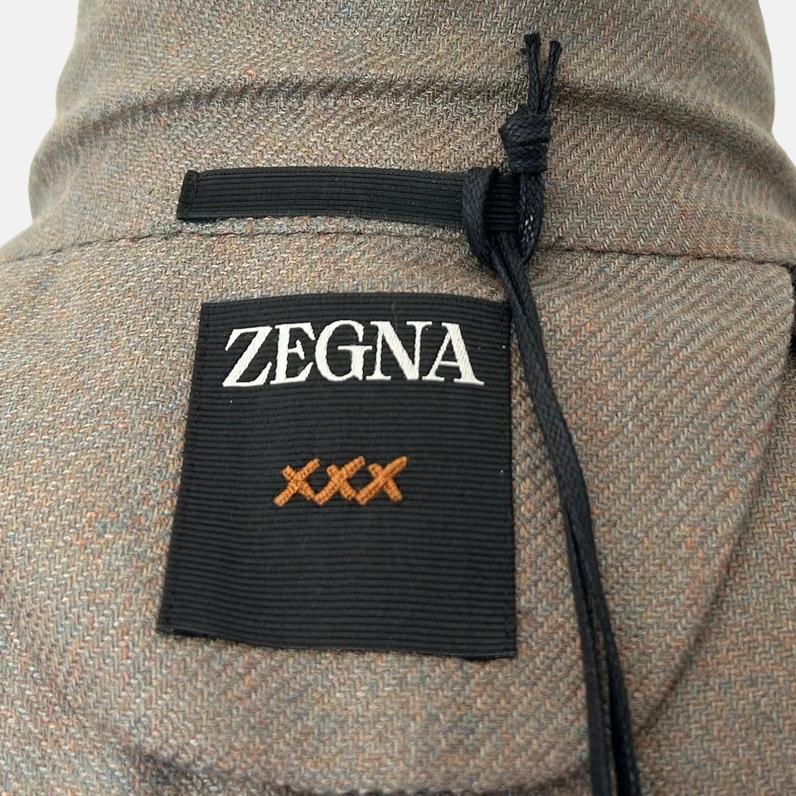 Blue-Grey/Brown-Patterned Blazer made of Cashmere/Linen/Silk (EU 48)