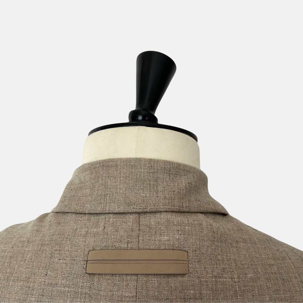 Greige Melange Jacket made of Cashmere/Silk/Linen (EU 50)