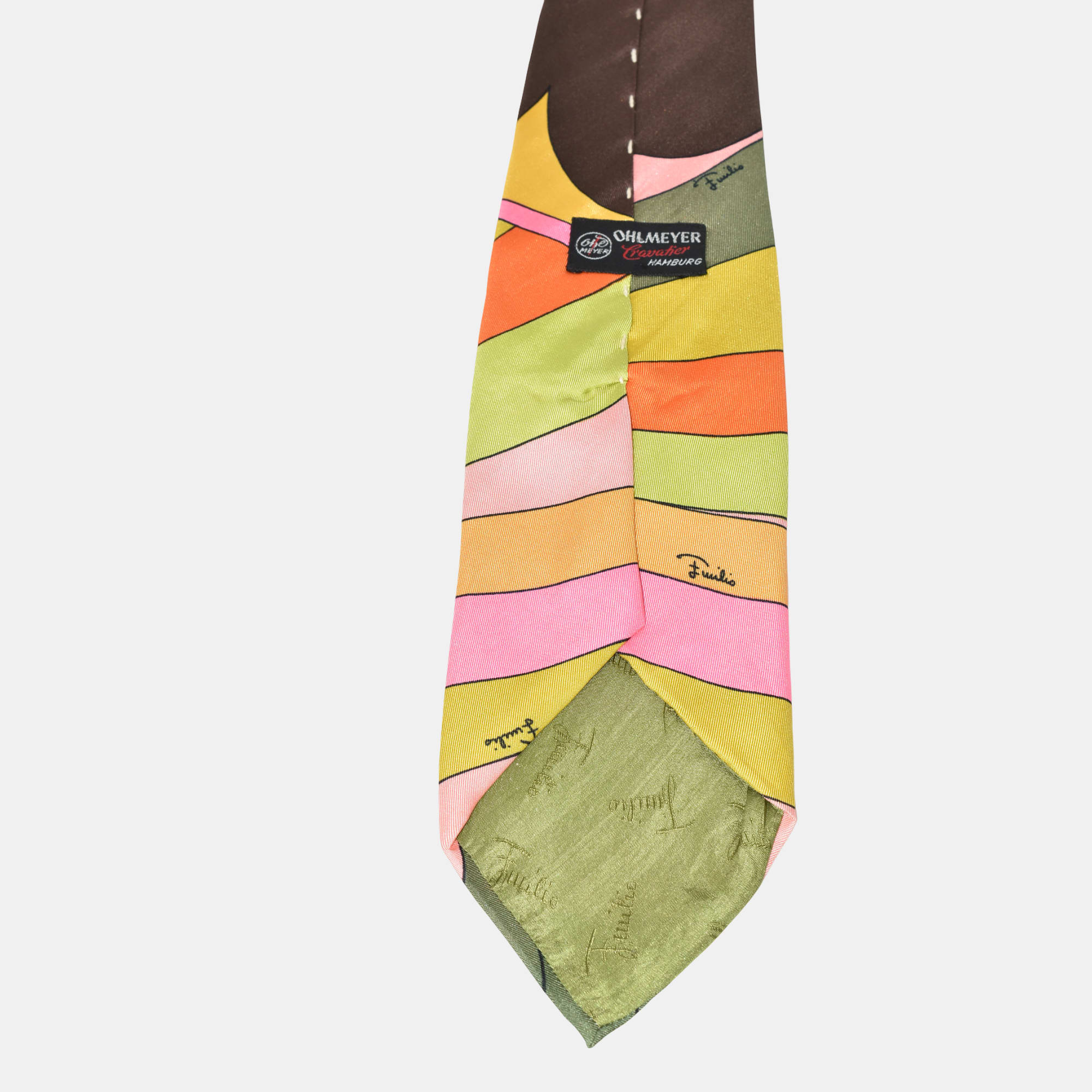 Multicoloured Patterned Tie made of Silk