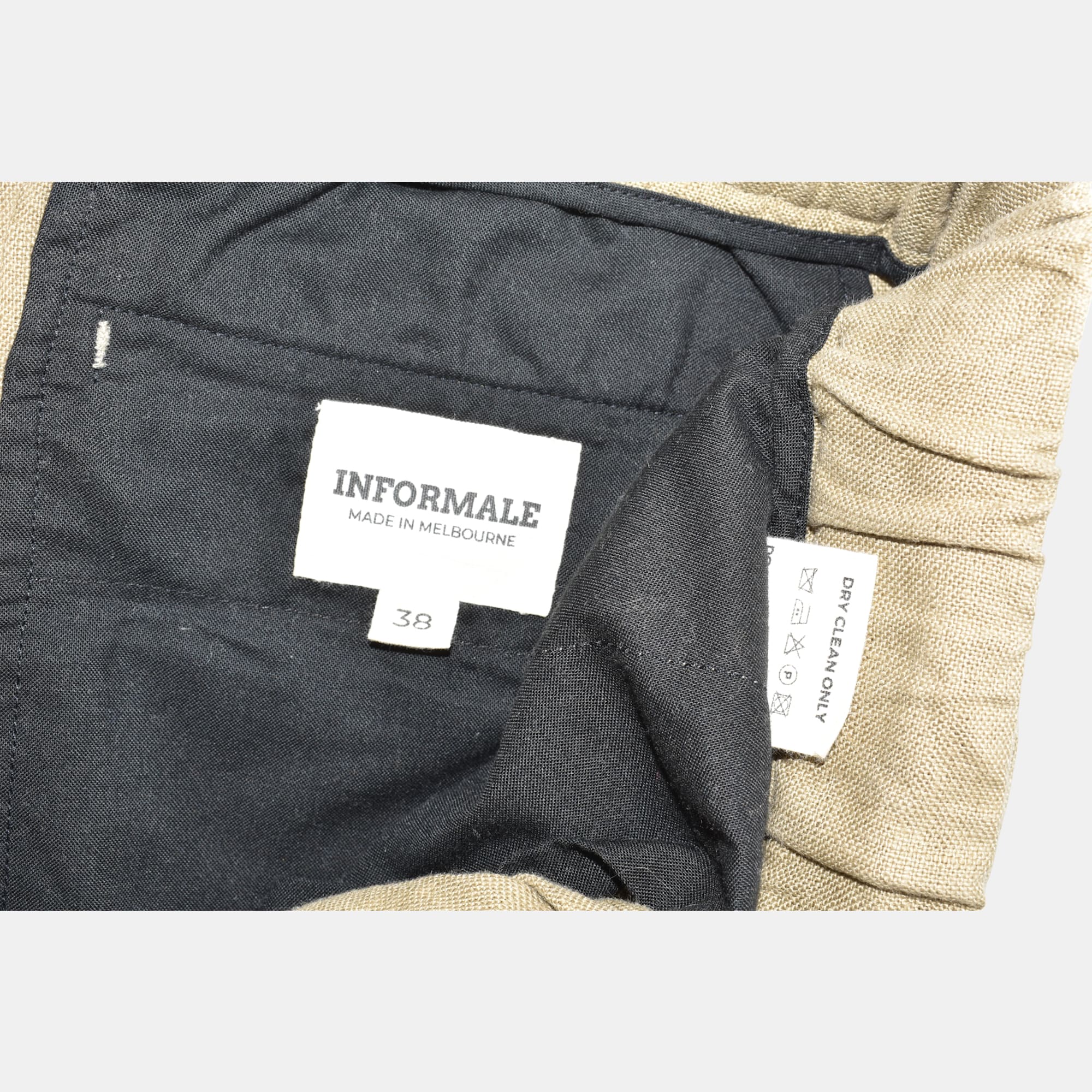 Khaki Trousers made of Linen  (EU 38)