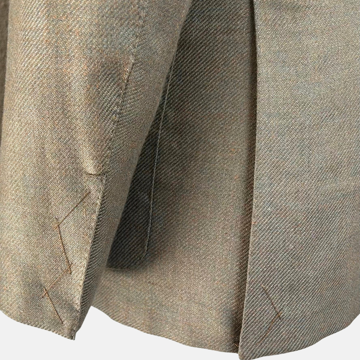 Blue-Grey/Brown-Patterned Blazer made of Cashmere/Linen/Silk (EU 48)