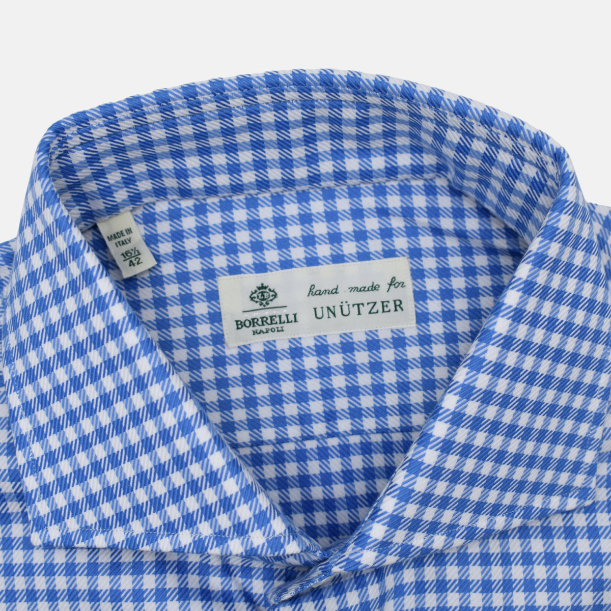 Blue/White Checked Cuffed Shirt made Cotton (EU 42)