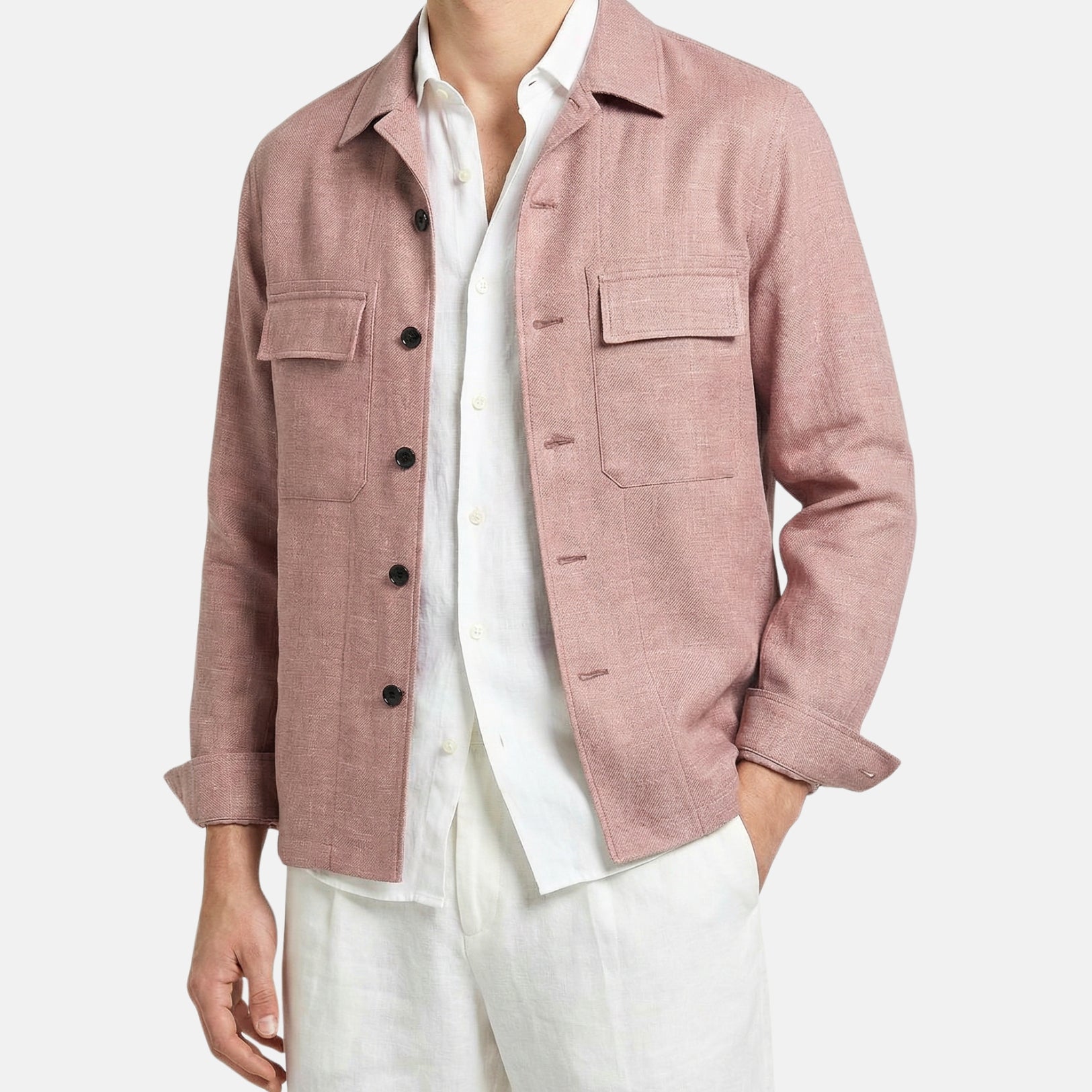 Bordeaux Mélange Blazer made of Linen/Wool/Silk (L)