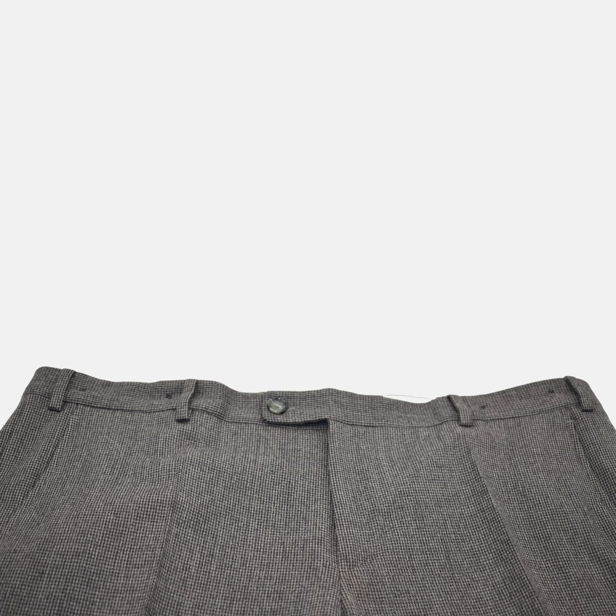 Graue karierte Hose aus Schurwolle (EU 56)