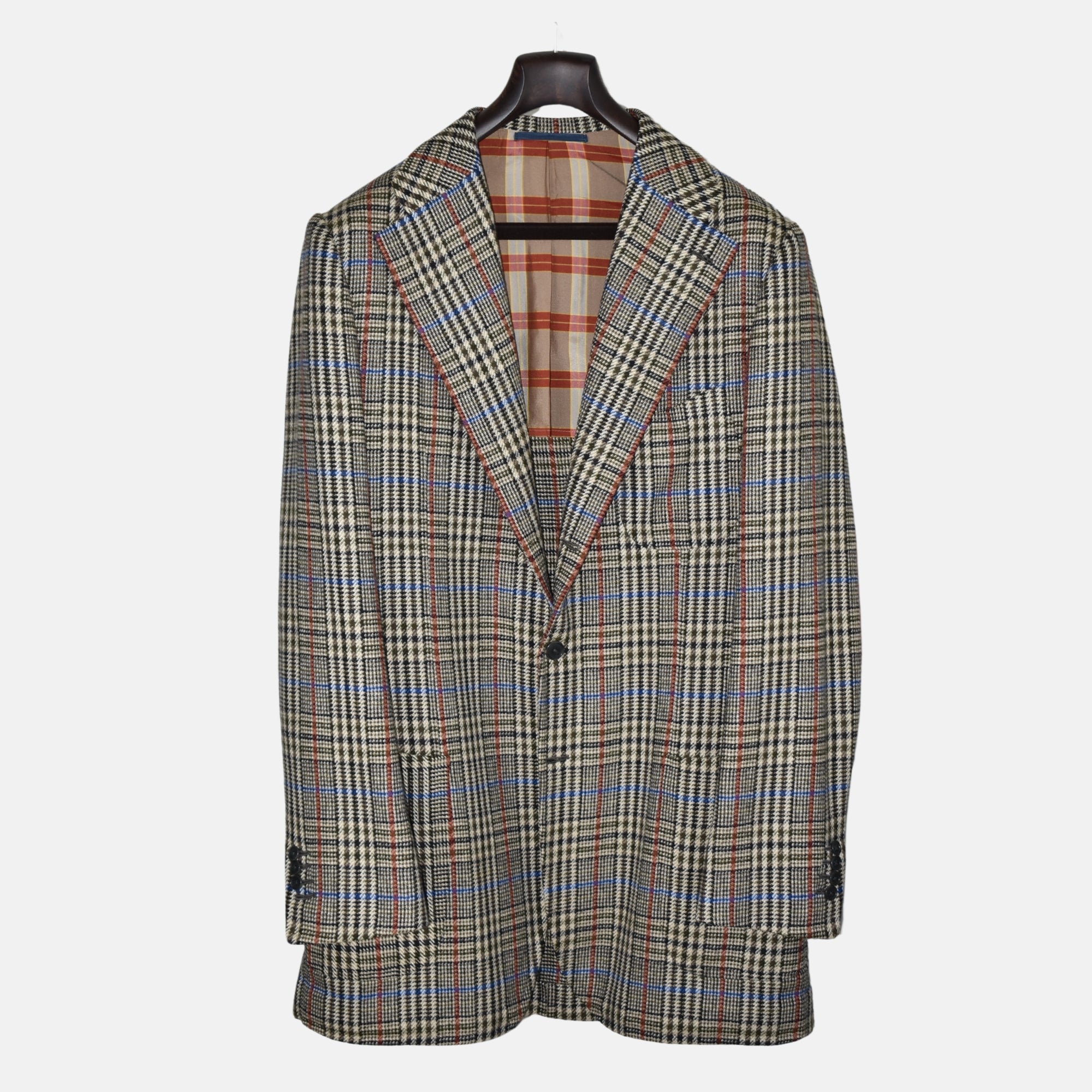 Multicoloured Checkered Blazer made of Wool (bespoke)