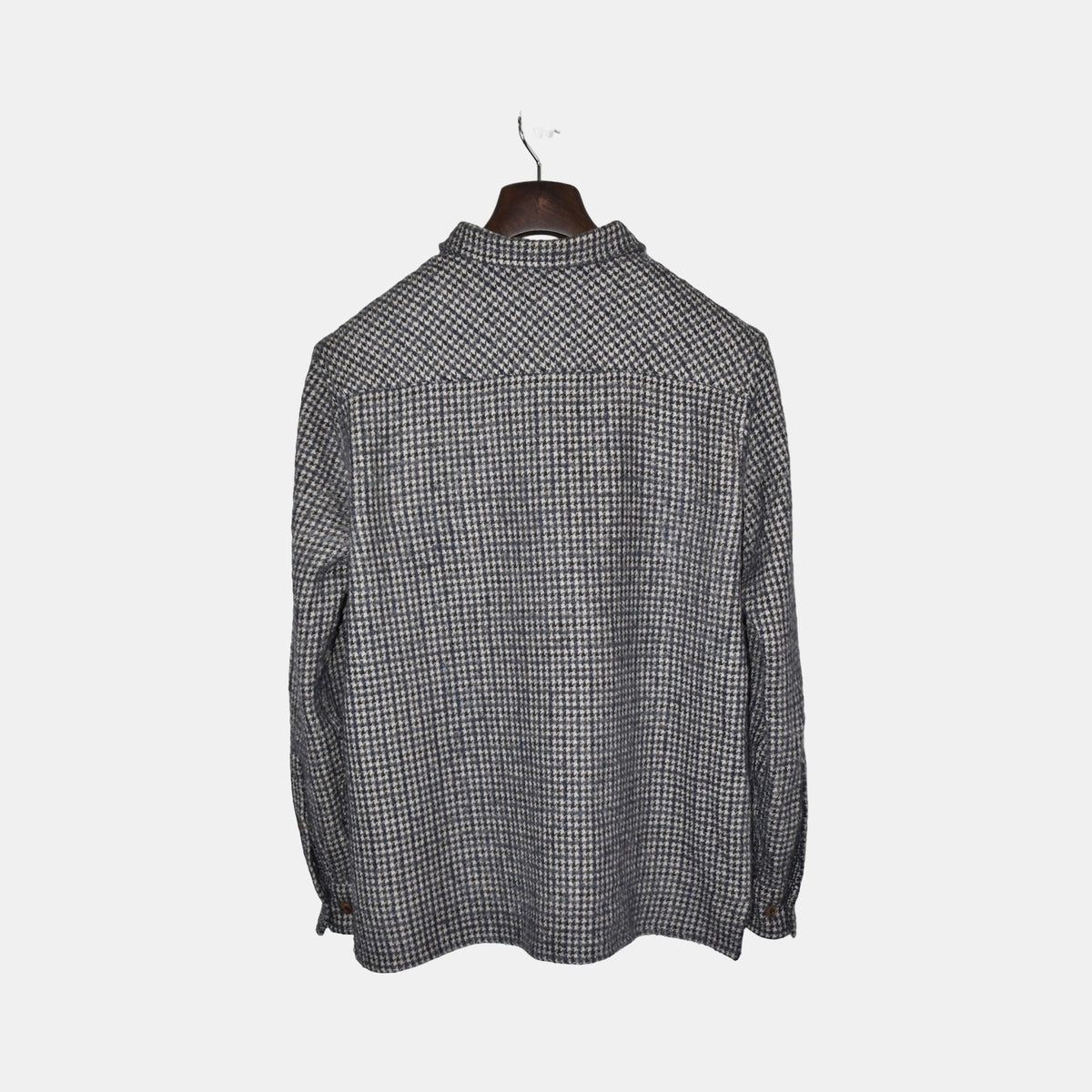 Gray Houndstooth Overshirt made of Virgin Wool/Polyamide (M)