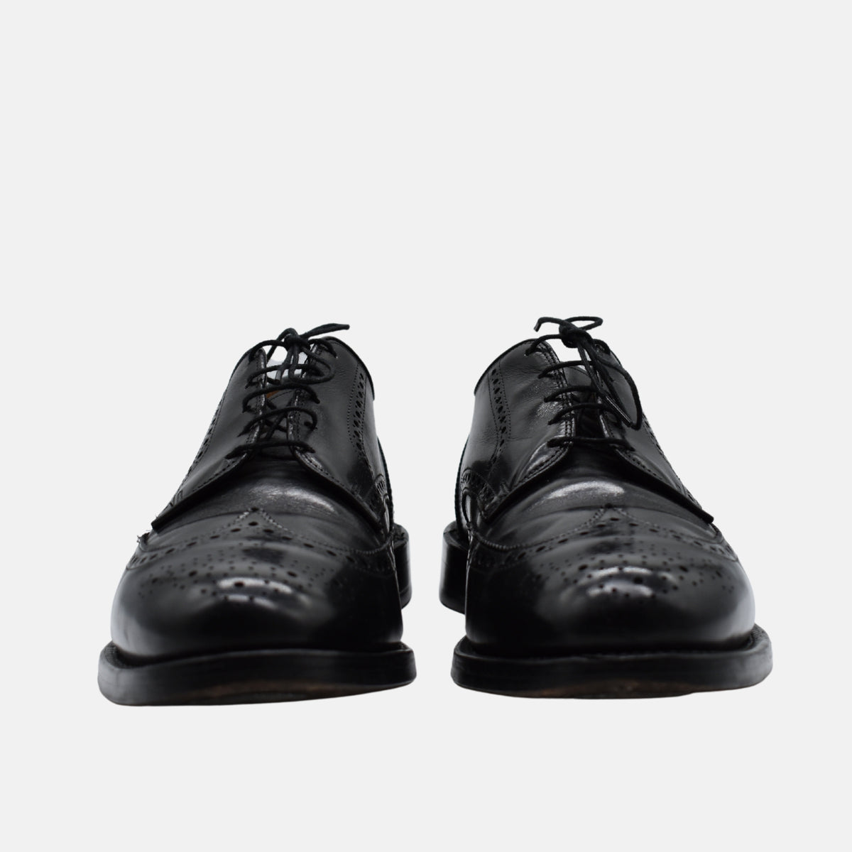 Black Budapester Shoes made of Leather (EU 43/US 10)