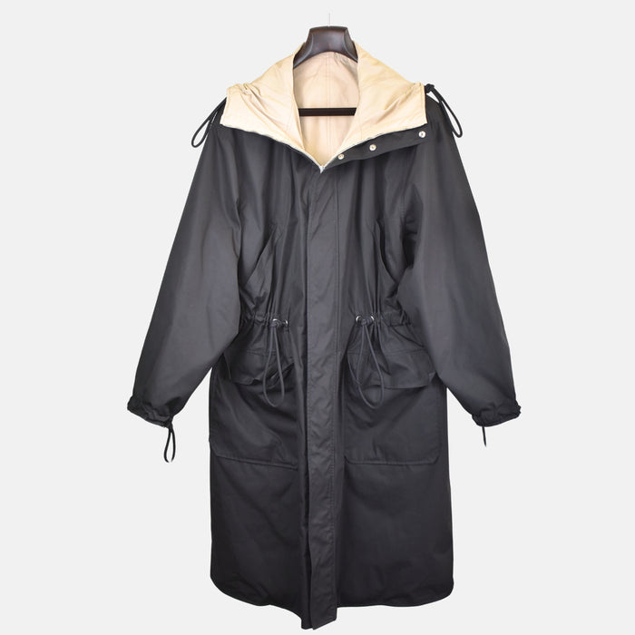 Black Hooded Coat made of Cotton (EU 46)