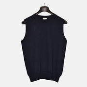 Navy Sweater Vest made of Merinho Wool (S)