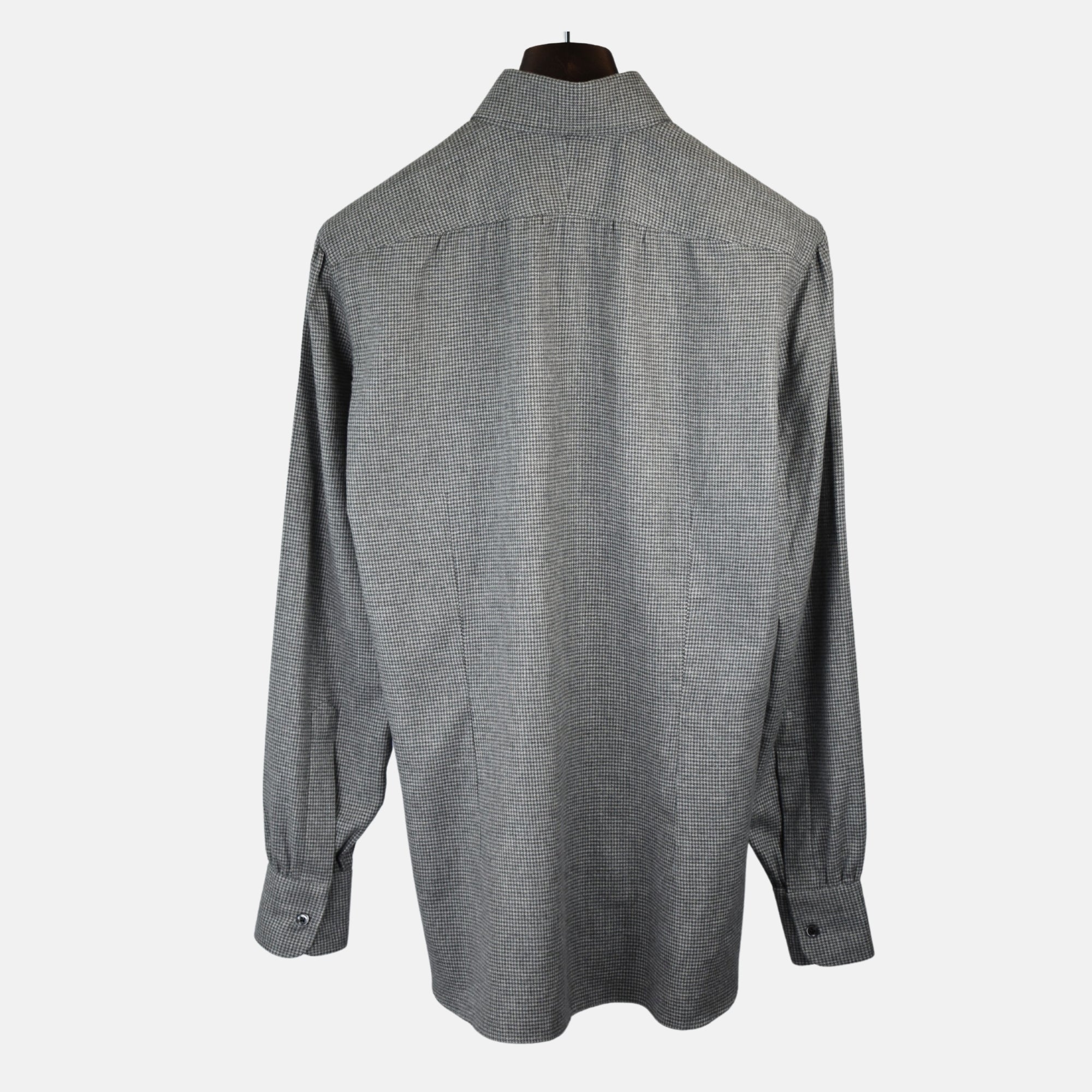 Gray Houndstooth Patterned Shirt made of Cotton (EU 41)