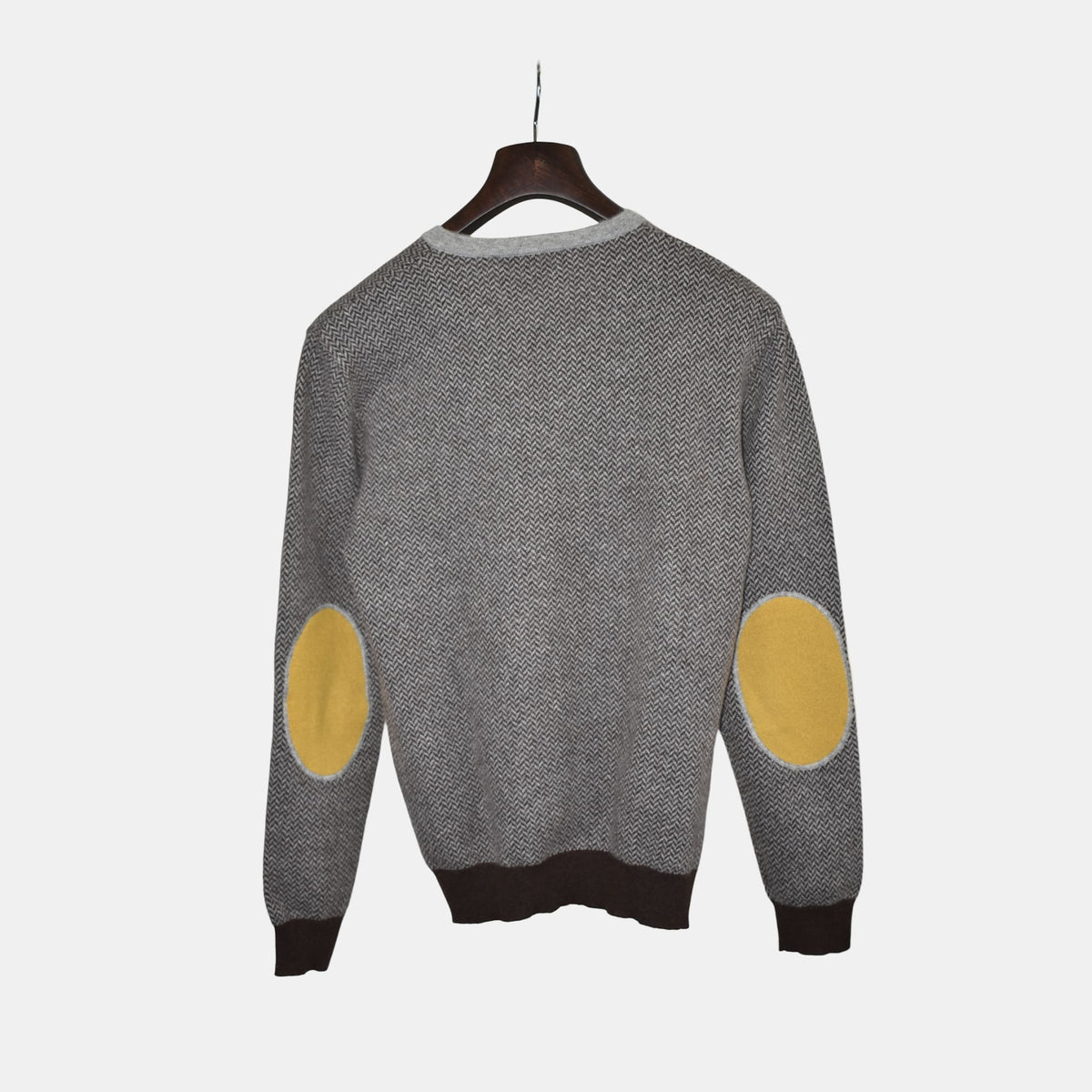 Brown/Gray Herringbone Sweater made of Cashmere (M)