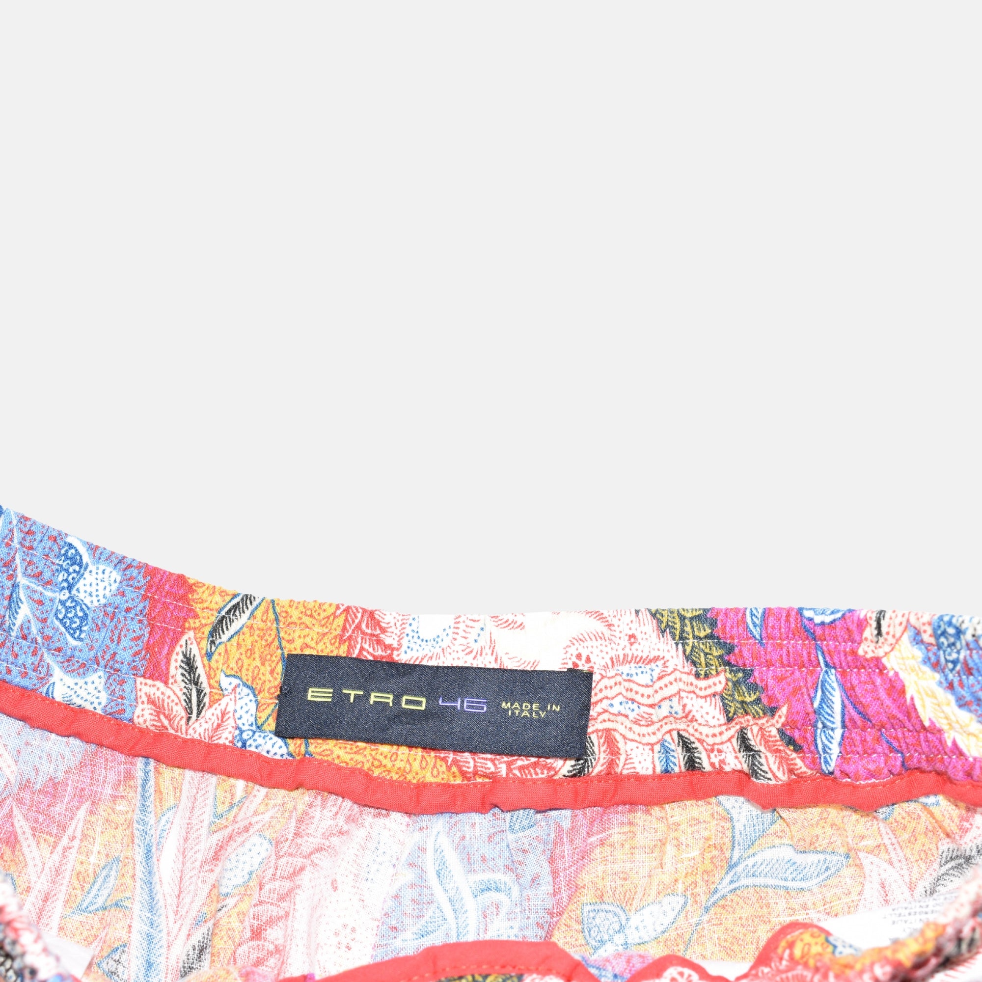 Multicoloured Flowered Pants made of Linen (EU 46)