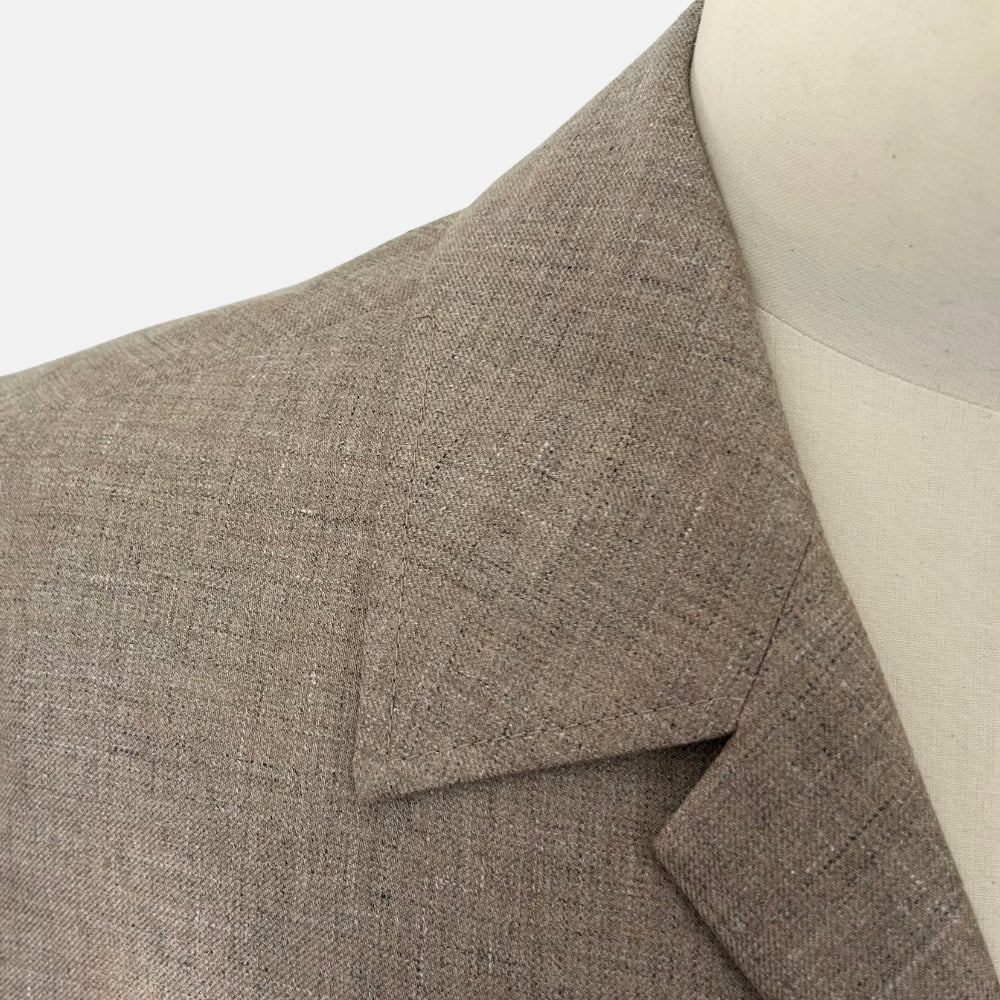 Greige Melange Jacket made of Cashmere/Silk/Linen (EU 50)