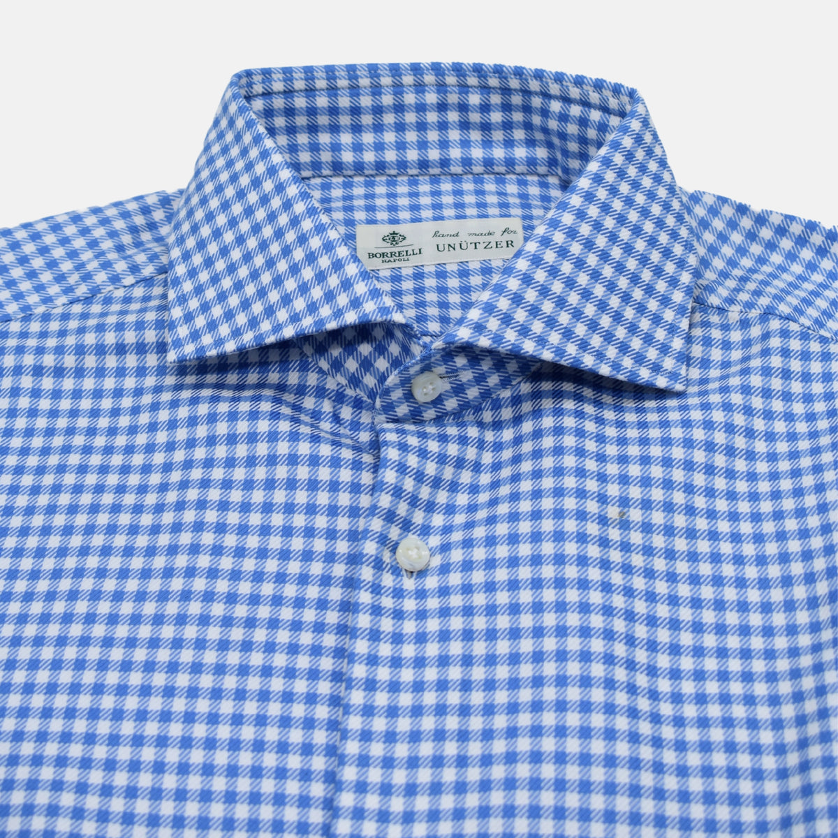 Blue/White Checked Cuffed Shirt made Cotton (EU 42)