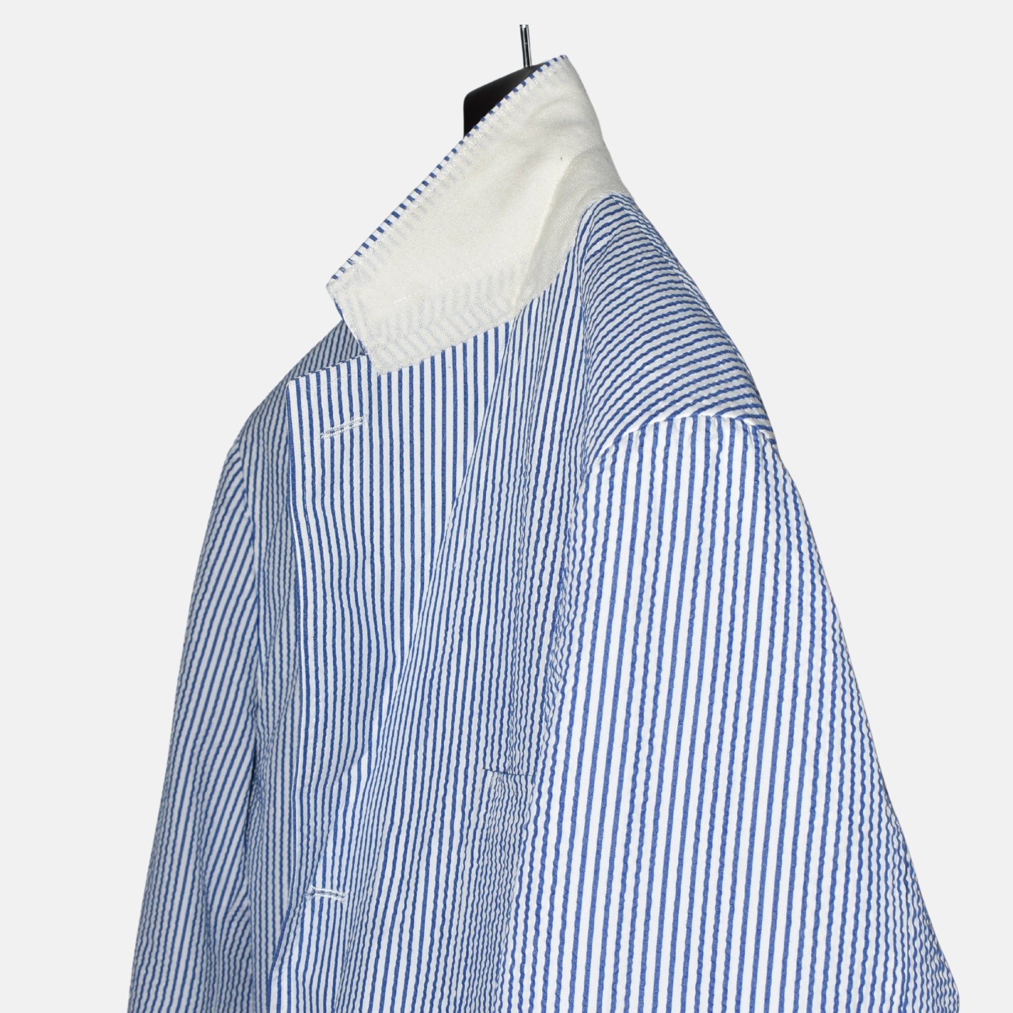 Blue/White Striped Blazer made of Cotton/Silk (EU 54)