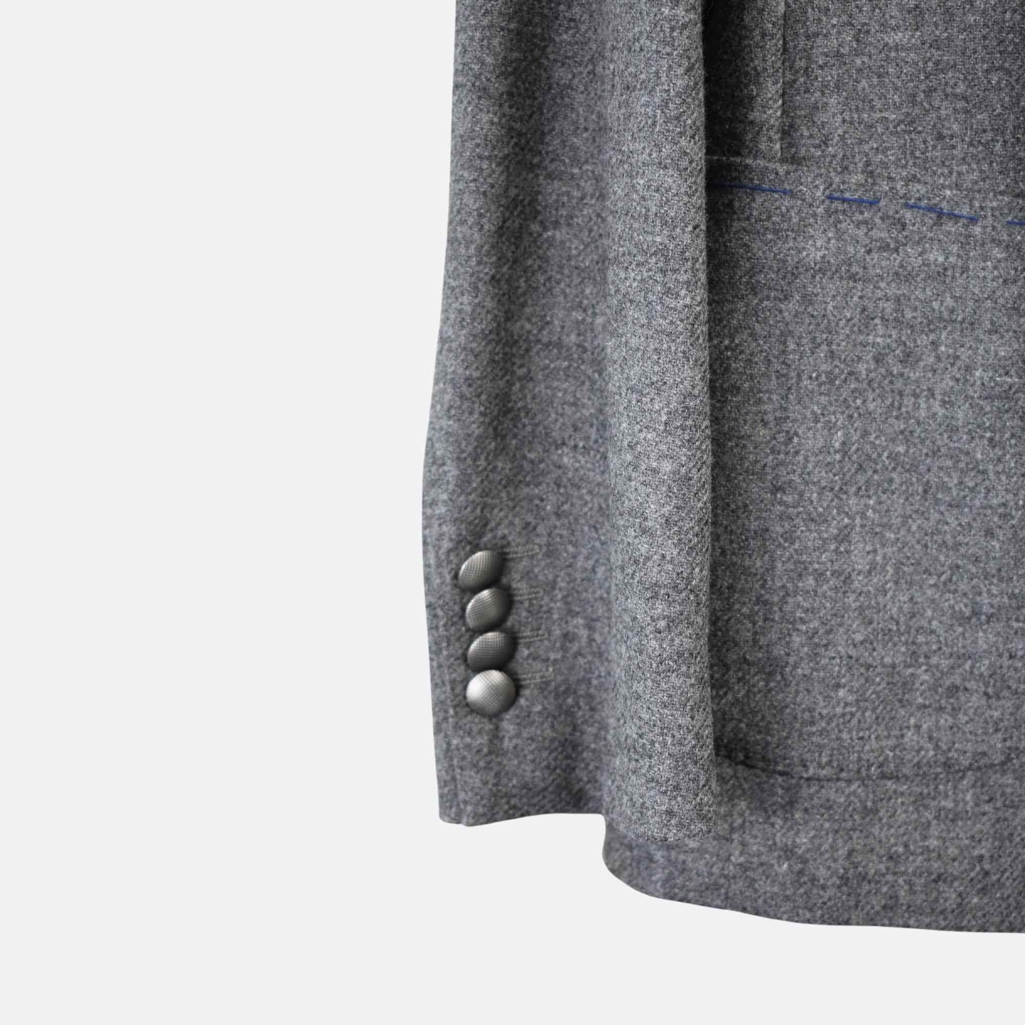 Grauer doppelreihiger Blazer aus Wolle/Kaschmir (EU 46)