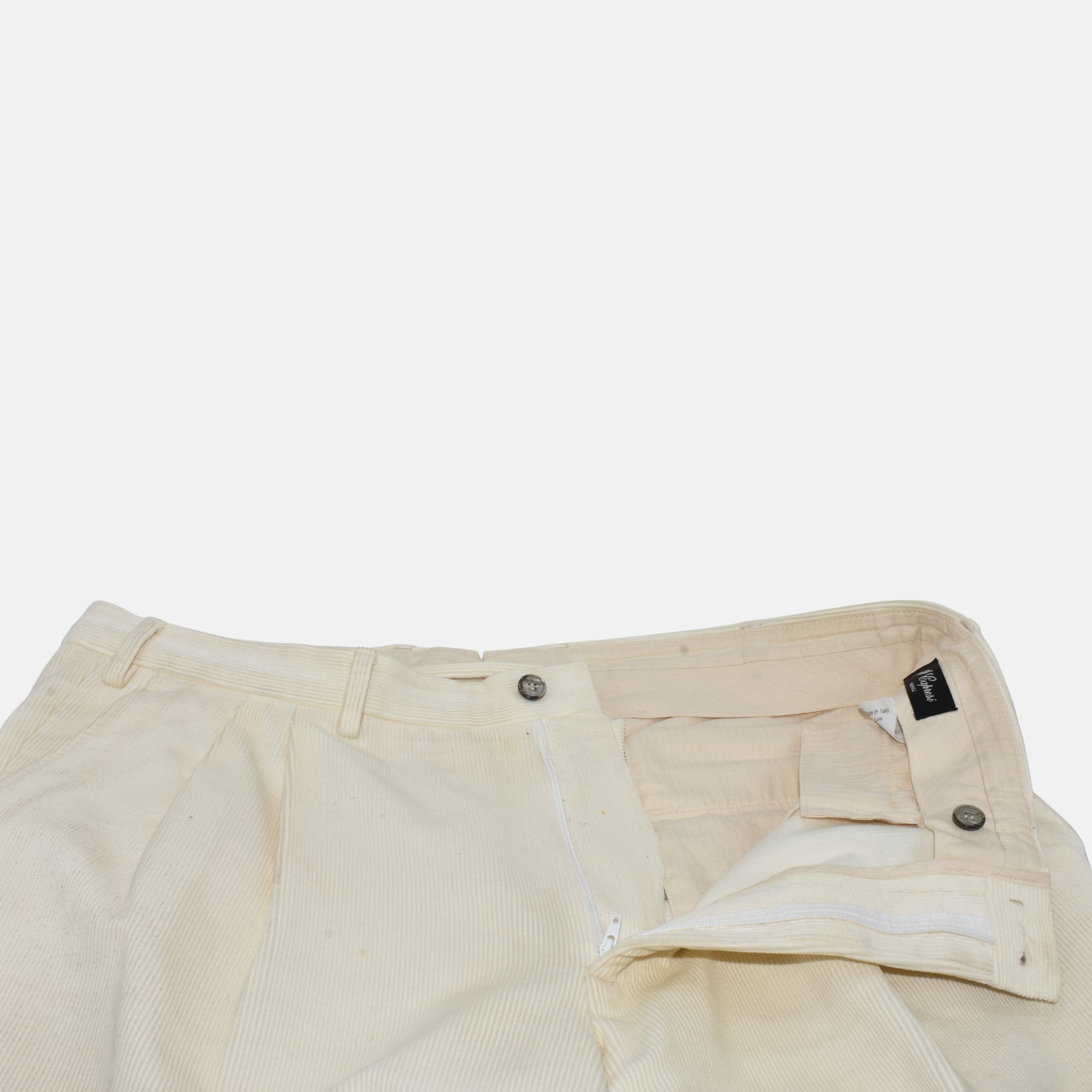 Cream Corduroy Trousers made of Cotton/Polyamid (EU 56)