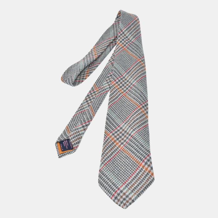 Multicoloured Checkered Tie made of Cashmere