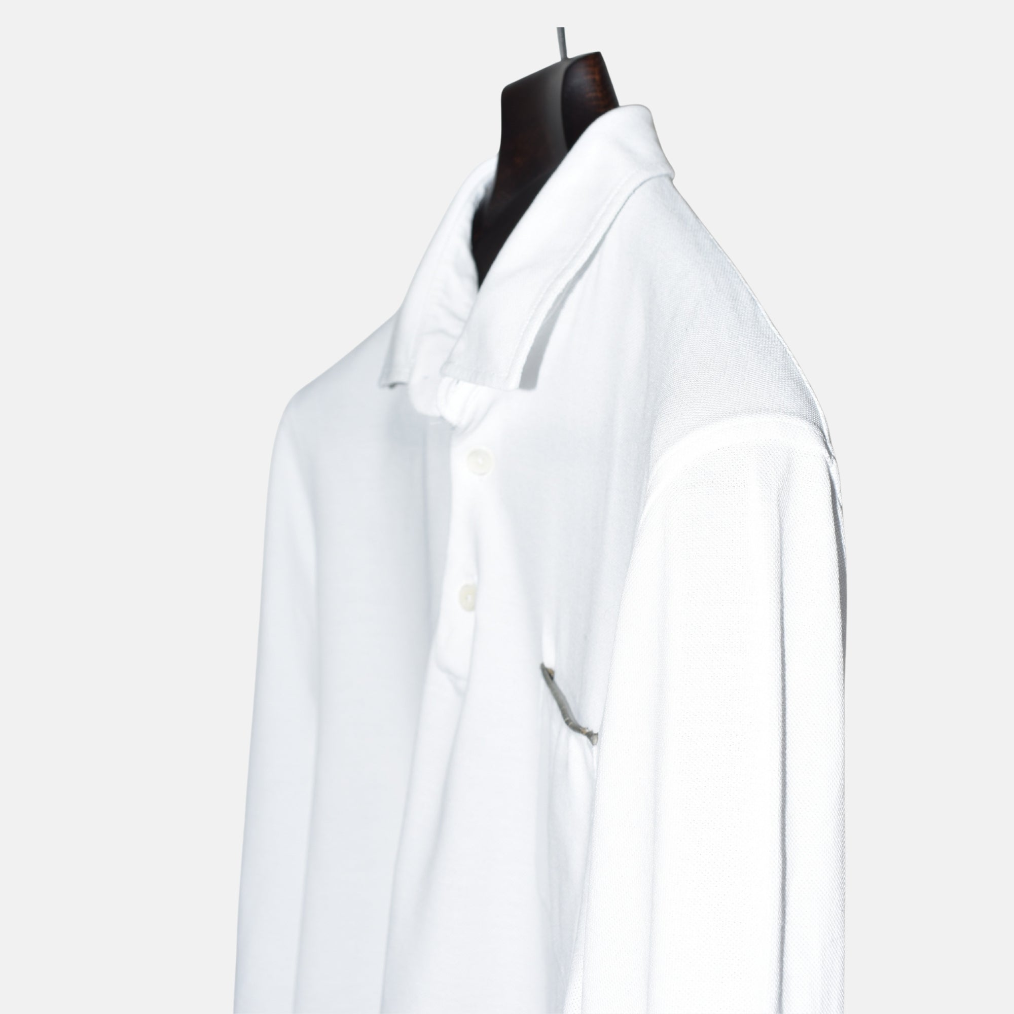 White Long Sleeve Polo (M)