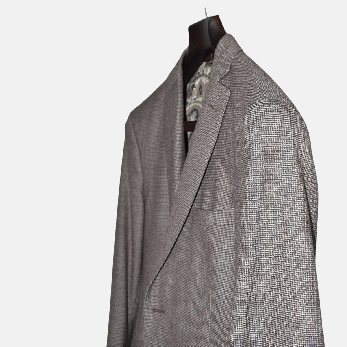 Brown-Gray Checkered Suit made of Wool ( EU 48)