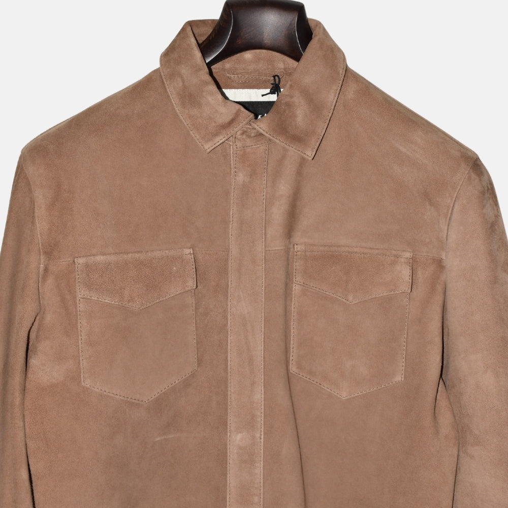 Taupe Overshirt made of Goat Suede (M)