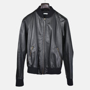 Schwarze Blousonjacke aus Leder (M)