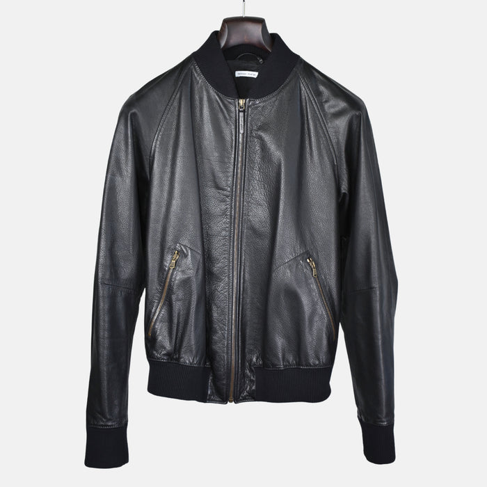 Black Blousson Jacket made of Leather (M)