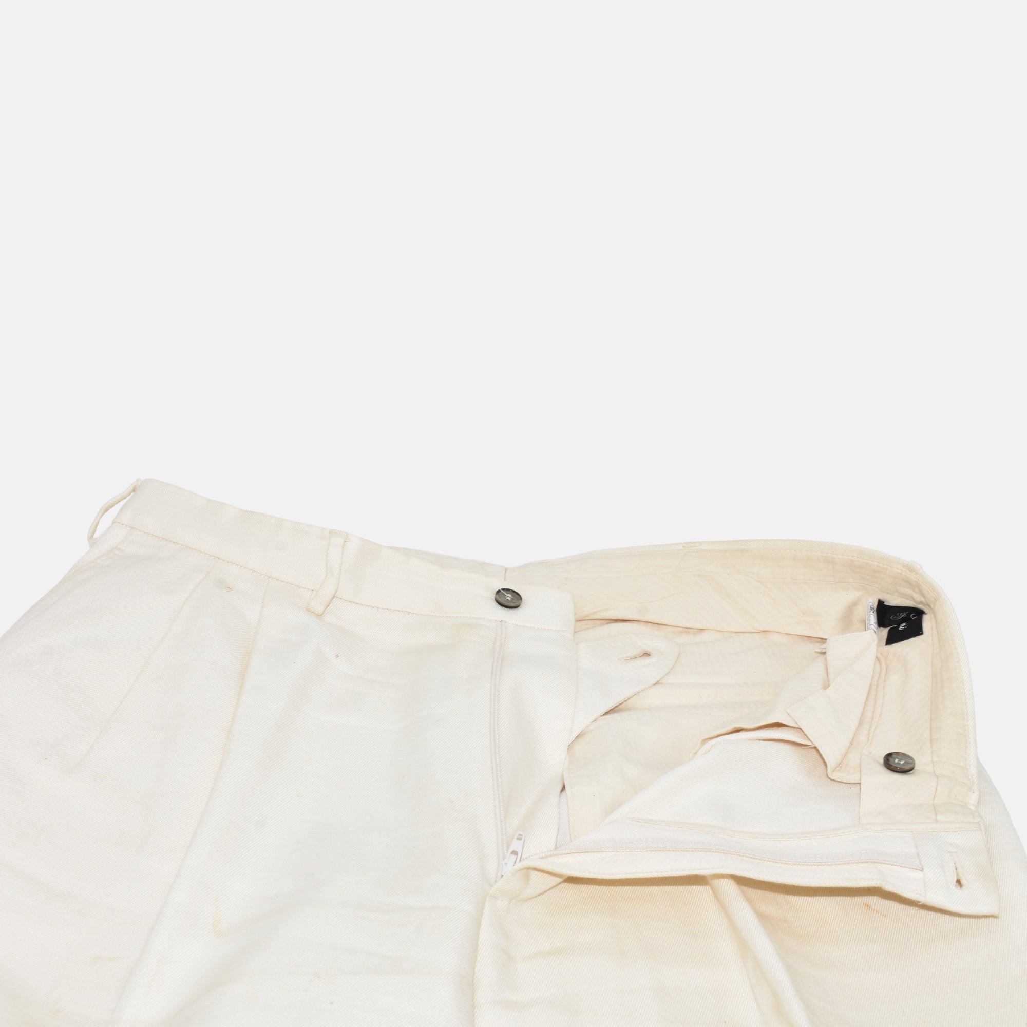 Cream Trousers made of Cotton/Linen (EU 56)