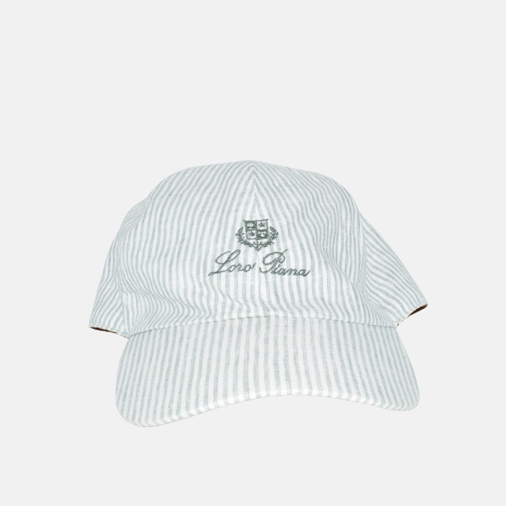Light Khaki Striped Cap made of Cotton (S)