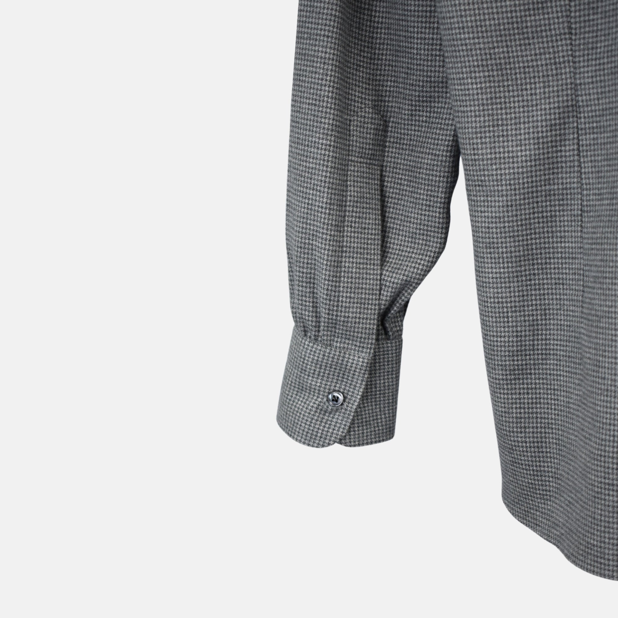 Gray Houndstooth Patterned Shirt made of Cotton (EU 41)