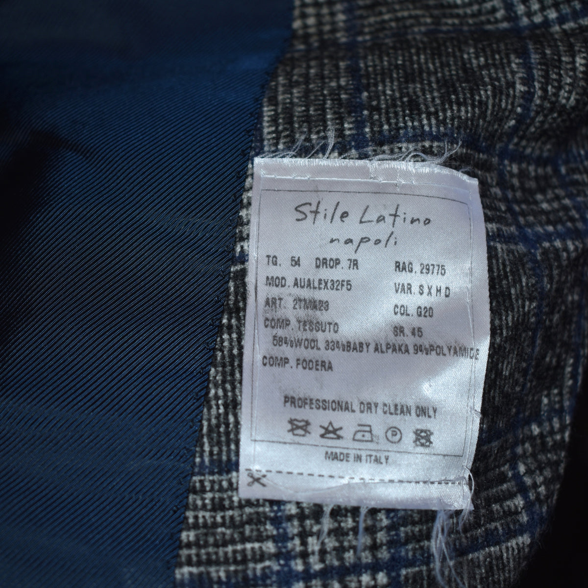 Multicoloured Checkered Suit made of Wool/Baby Alpaka (EU 54)