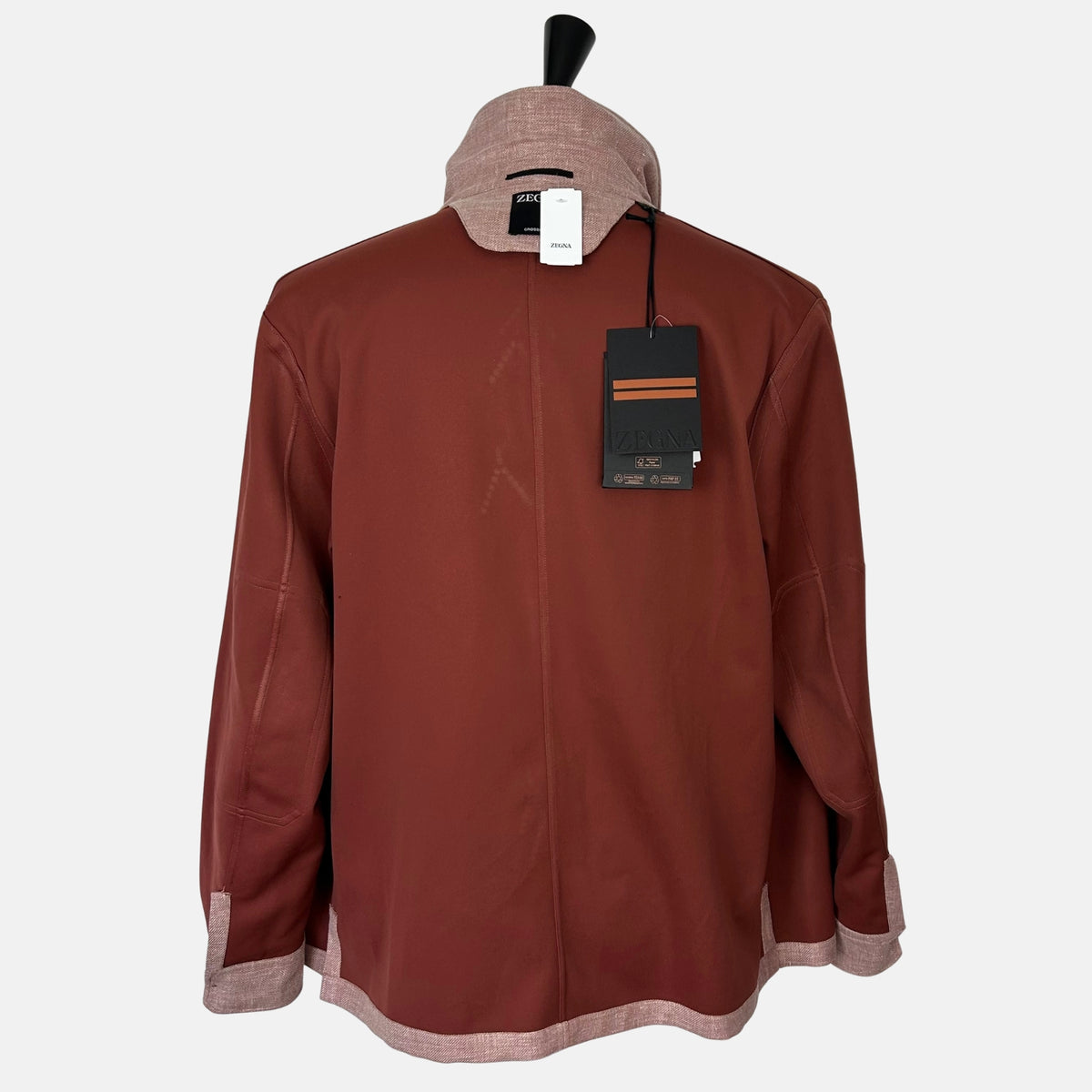 Bordeaux Mélange Blazer aus Leinen/Wolle/Seide (L)