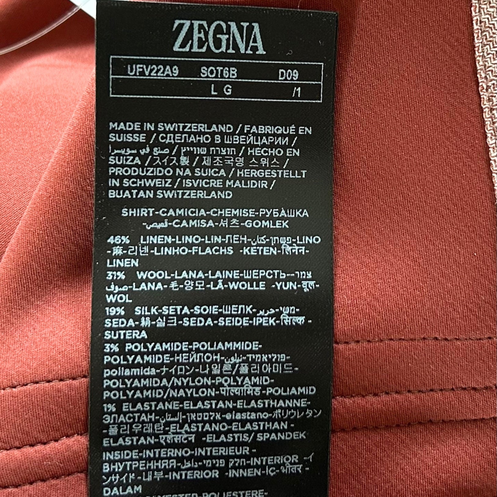 Bordeaux Mélange Blazer made of Linen/Wool/Silk (L)