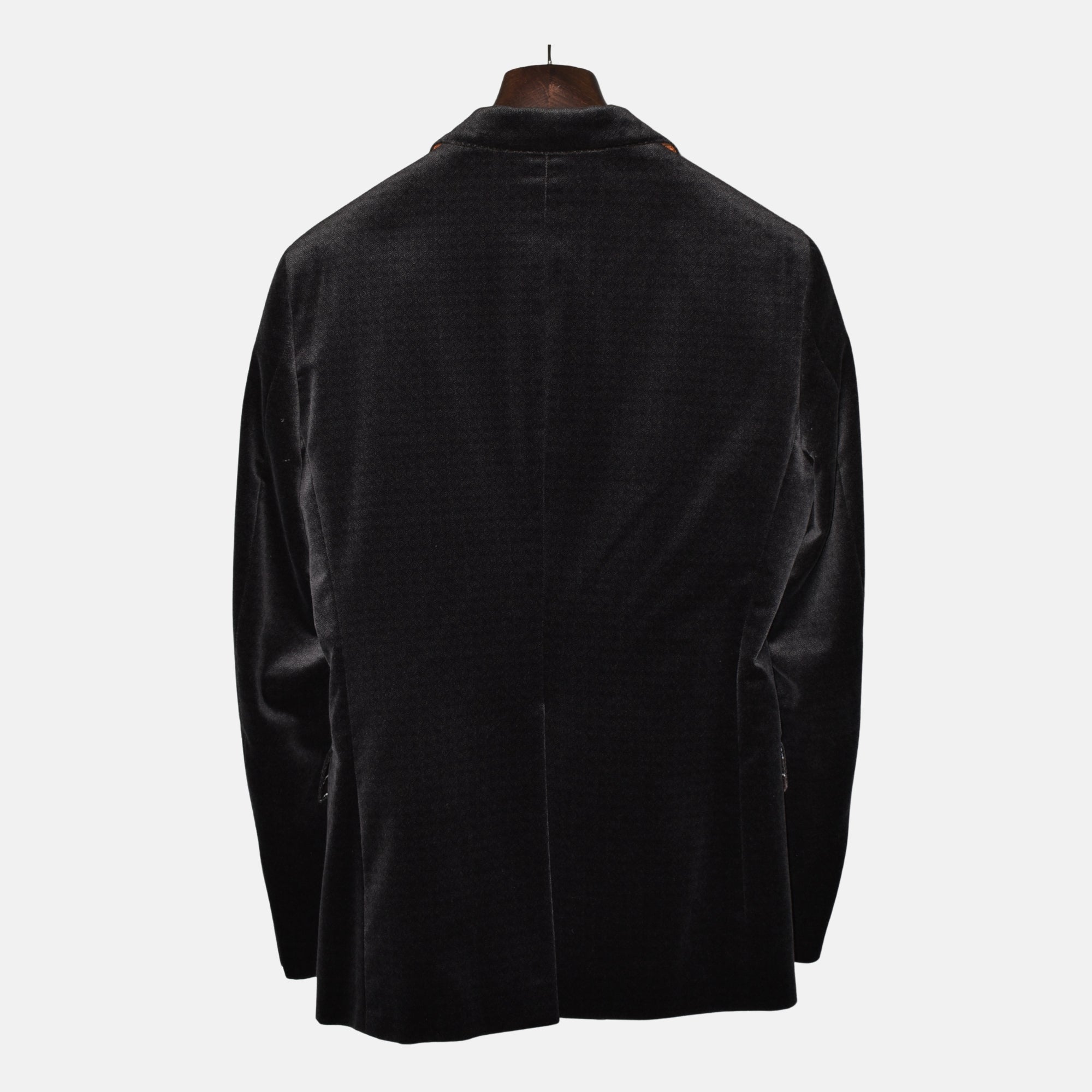 Charcoal Patterned Velvet Blazer made of Cotton (EU 48)