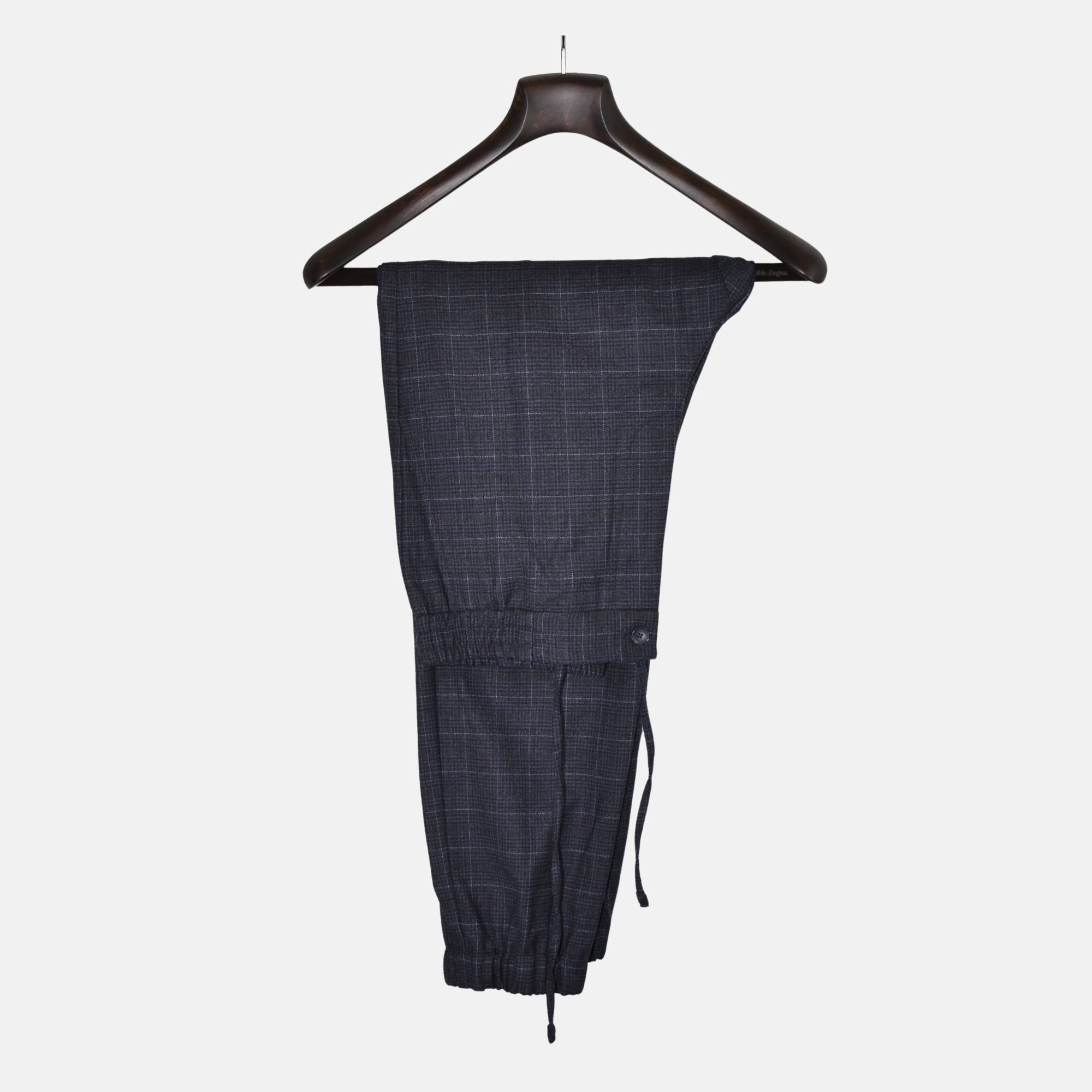 Gray Checkered Jogg Pants made of Wool (EU 46)