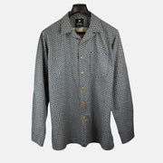 Blue-Beige Patterned Shirt made of Cotton (XXL)