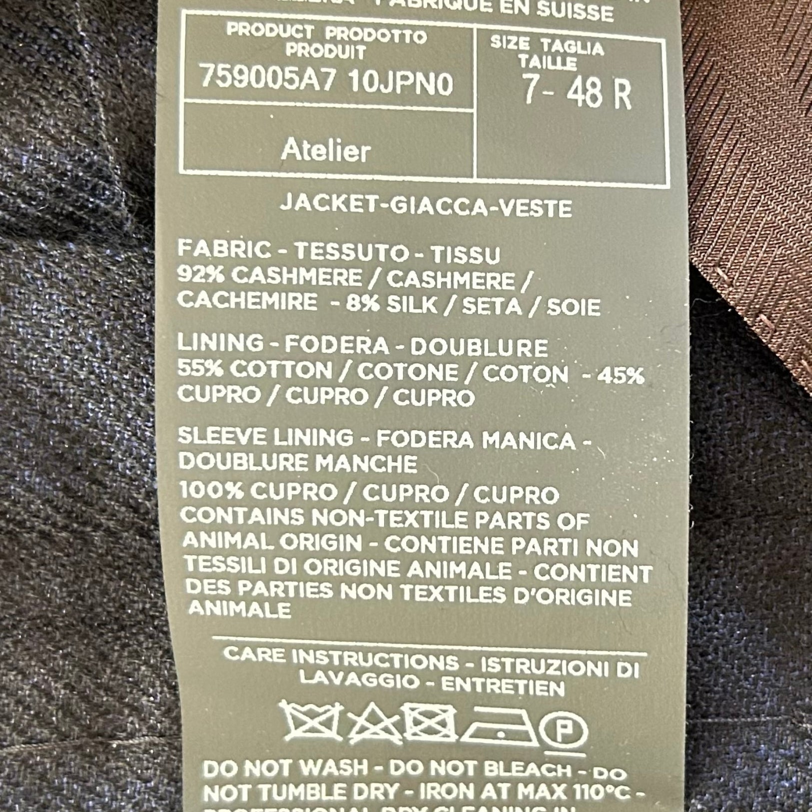 Navy Patterned Blazer made of Cashmere/Silk (EU 48)