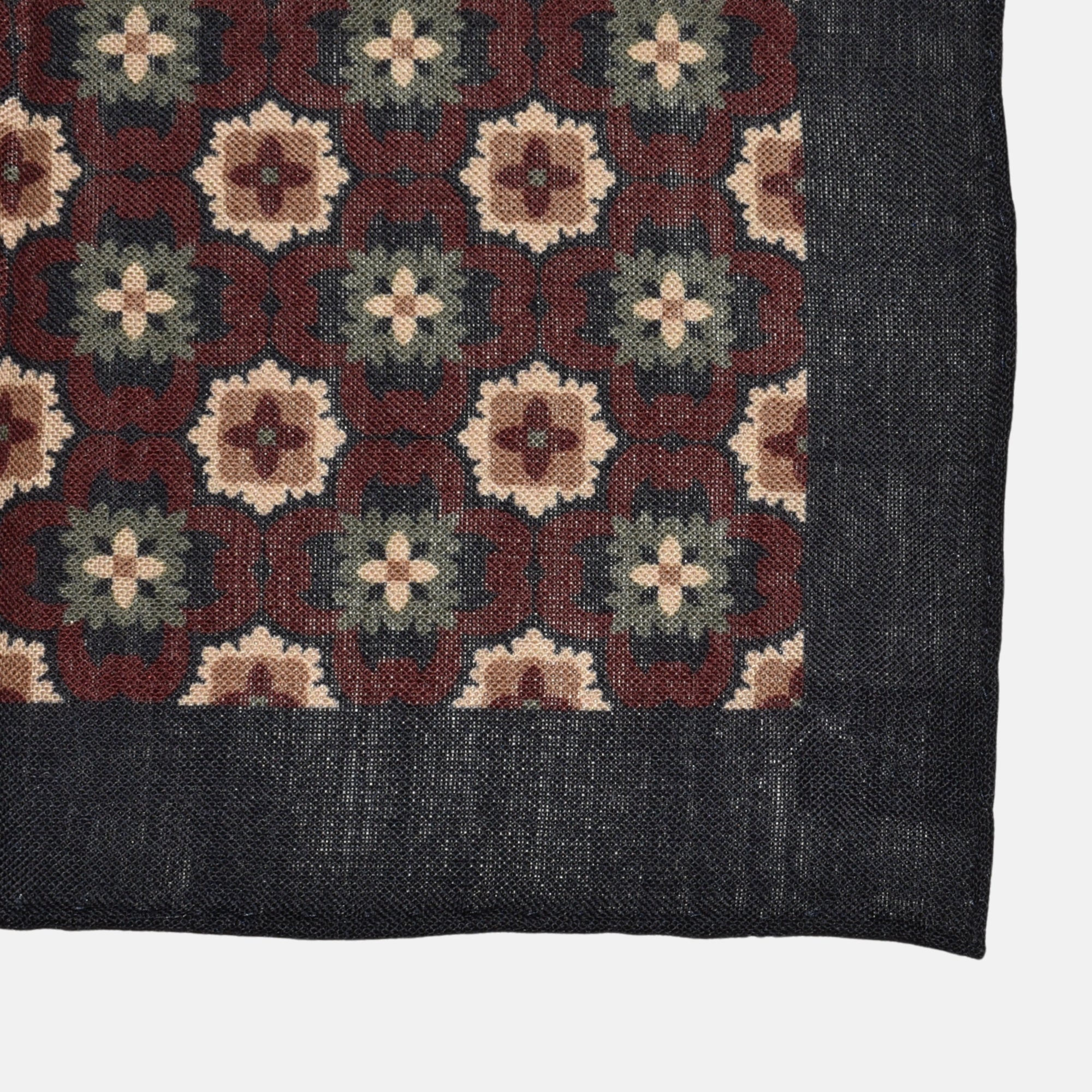 Multicoloured Floral Pocket Square made of Wool/Silk