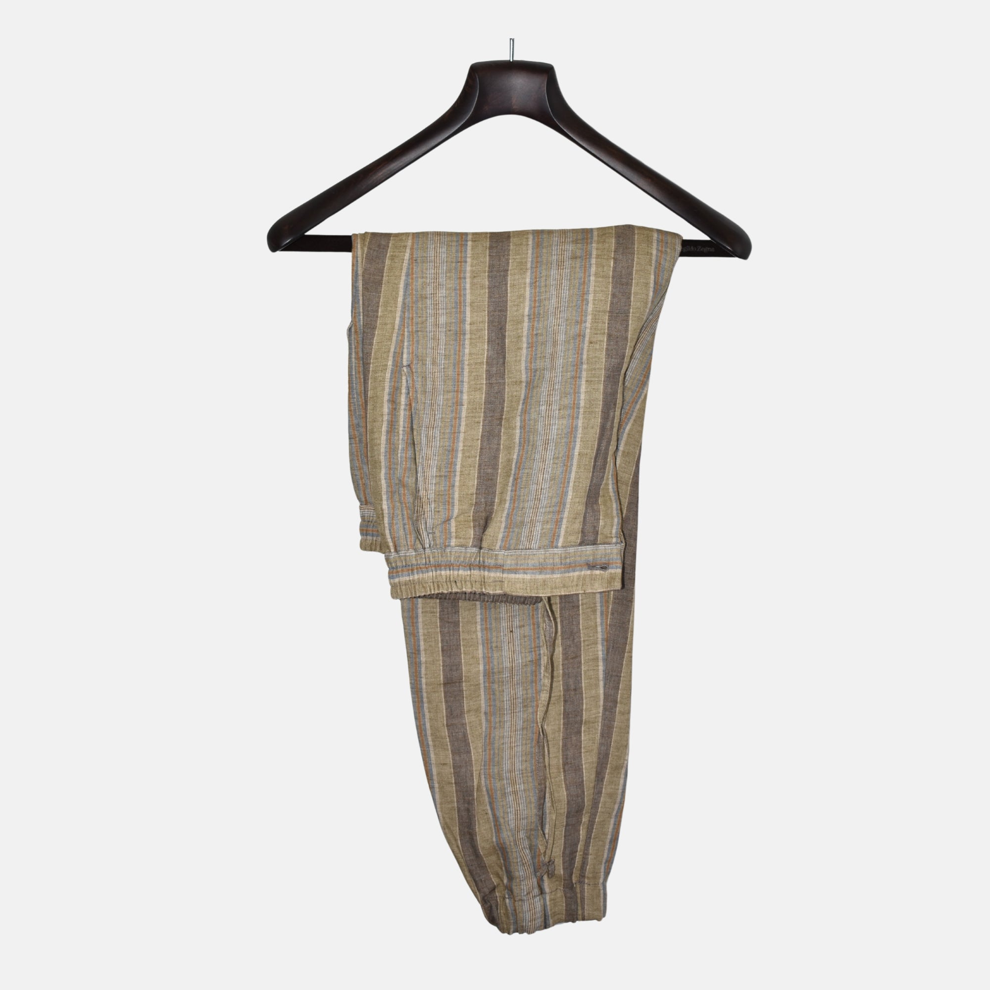 Multicoloured Striped Pants made of Linen (EU 46)